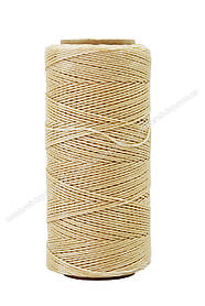 Нитка кругла вощена, поліестер Текс.No375 К009 100 м колір бежевий