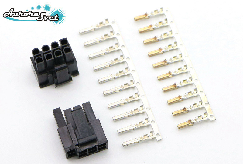 Разъем 6+2Р 8pin PCI-E + контакты,для питания видеокарты под обжимку - фото 1 - id-p1138844445