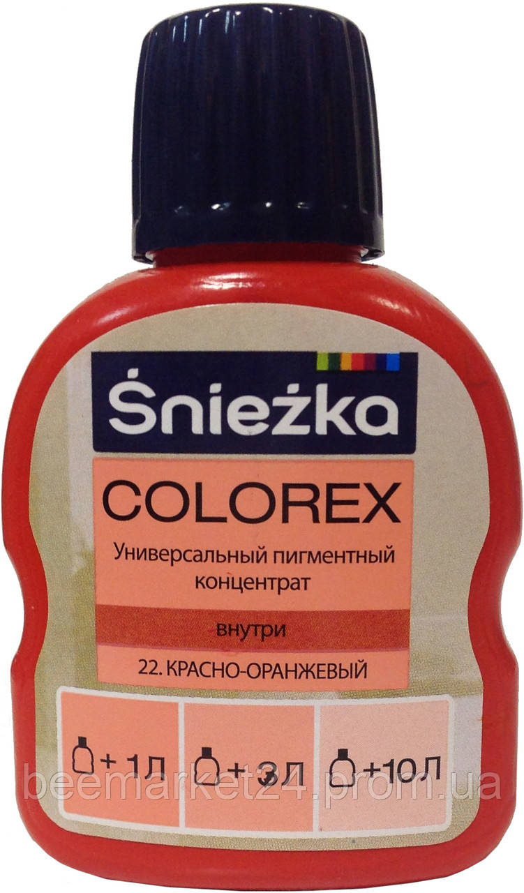 Барвник Sniezka COLOREX №22 (червоно-помаранчевий) пігментний концентрат 100мл