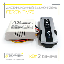 Пульт ДУ Feron TM75 (на 2 лінії-канали) дистанційний вимикач для люстр