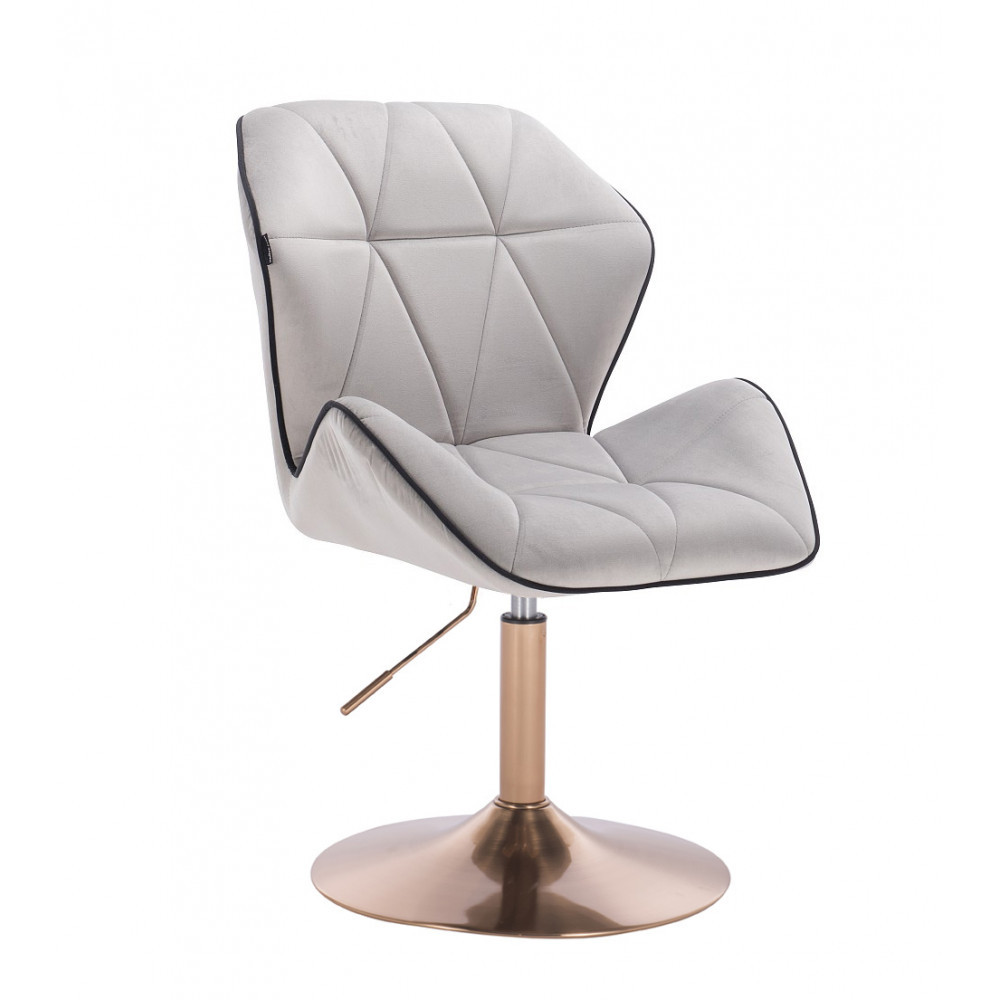 Перукарське крісло на пневматиці Hrove Form HR212 Сталевий велюр золота основа