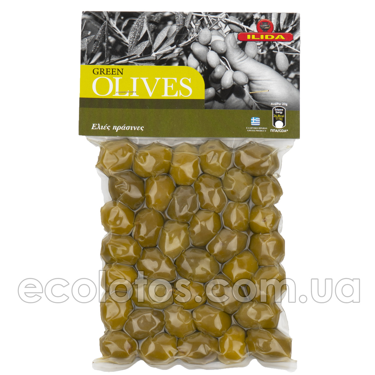 Оливки зелені "ILIDA" 250 г, фото 1