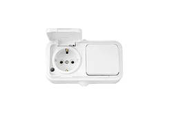 Вимикач вуличний одинарний з розеткою IP54 В-РЦ-657