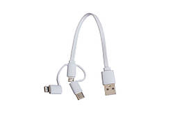 Кабель 3 в 1 USB — micro, lighting і type C 0,2 м.