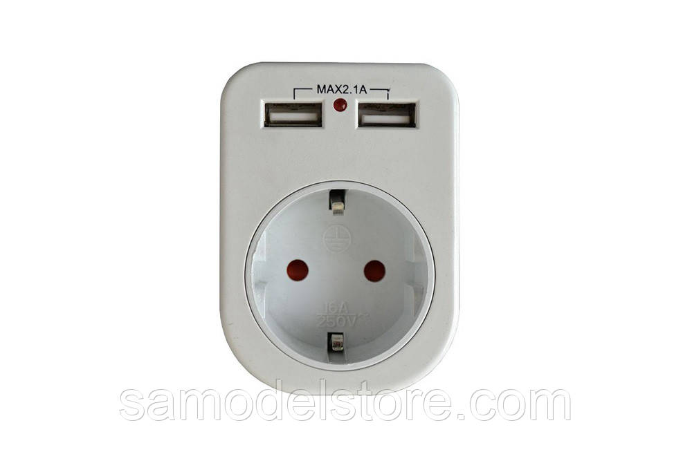 Розетка з двома USB гніздами Lemanso LM681