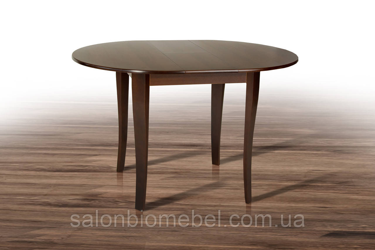 Стіл обідній круглий розкладний Дукат темний горіх, фото 1