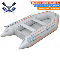 Моторная надувная лодка Kolibri КМ-300 с надувным дном airdeck трехместная, баллоны 42 см