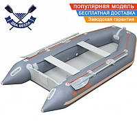 Моторная надувная лодка Kolibri КМ-330 с надувным дном airdeck четырехместная, баллоны 42