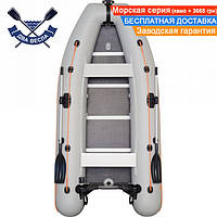 Килевая надувная лодка Kolibri КМ-330DSL четырехместная с жестким дном, ПВХ 1100