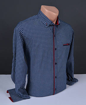 Чоловіча сорочка G-port в клітку синя Туреччина 1062