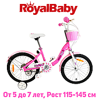 Детский двухколесный велосипед для девочки с корзинкой RoyalBaby Chipmunk MM Girls 18", OFFICIAL UA, розовый