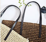 Сумка жіноча пляжна містка з підкладкою крафтова, світло-бежева, фото 3