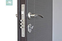 Двері вхідні металеві Міністерство дверей ПЗ-206 Benge сірий горизонт 860 ліва, фото 2