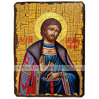 Ікона Святий Благовірний Князь Олександр Невський ,ікона на дереві 130х170 мм