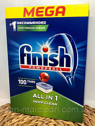 Таблетки для посудомийки Finish All in 1 MEGA 100 шт