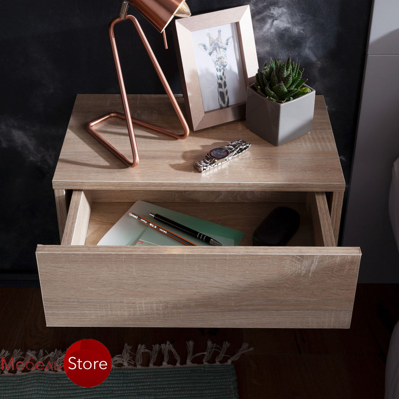 Тумбочка прикроватная навесная, настенная тумба в спальню G00102, цена ...