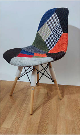 Cтул Y-970 Simon patchwork, деревянные буковые ножки, модель Eames DSW patchwork, скандинавский стиль, фото 2
