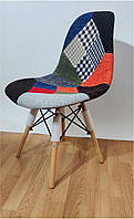Стілець Y-970 Simon patchwork, дерев'яні букові ніжки, модель Eames DSW patchwork, скандинавський стиль, фото 4