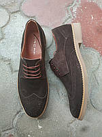 Замшевые мужские туфли броги 40 41 43 44 размер