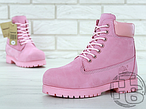 Жіночі черевики Timberland Classic Boots Pink (з хутром), фото 3