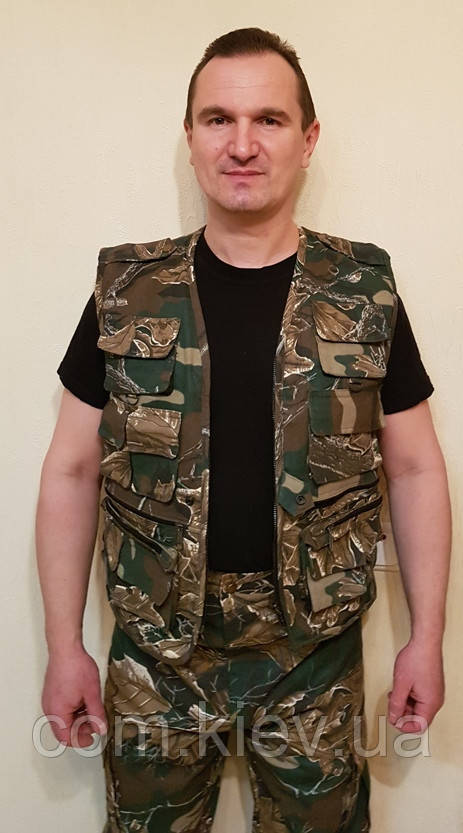 Костюм (жилетка штани) для рибалок літній камуфльований (бавовна) "дубок"