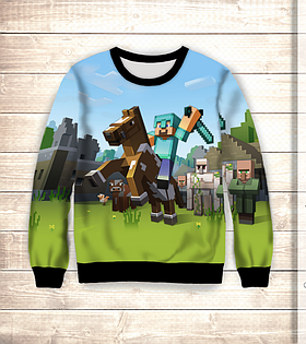 Світшот 3D Minecraft KnightsМайнкрафт рыцарь ВСІ Розміри