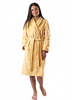 Теплый плюшевый женский халат (S-XL) L/XL, желтый