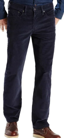 Вельветові штани Levis 514 — Navy (38W x 30L), фото 1
