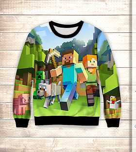 Світшот з 3D принтом MINECRAFT WORLDS ВСІ Розміри