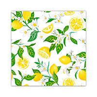 Салфетки бумажные с рисунком "Лимоны" - 33х33см, 20шт.