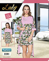 Комплект для сна 524 халат+рубашка Lady Lingerie