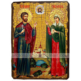 Ікона Адріан і Наталія Святі Мученики ,ікона на дереві 130х170 мм