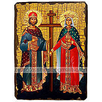 Икона Константин и Елена Святые Равноапостольные ,икона на дереве 130х170 мм