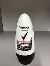 Дезодорант жіночий Rexona кульковий Motionsense Антибактеріальна і невидима на чорному і білому 50 мл