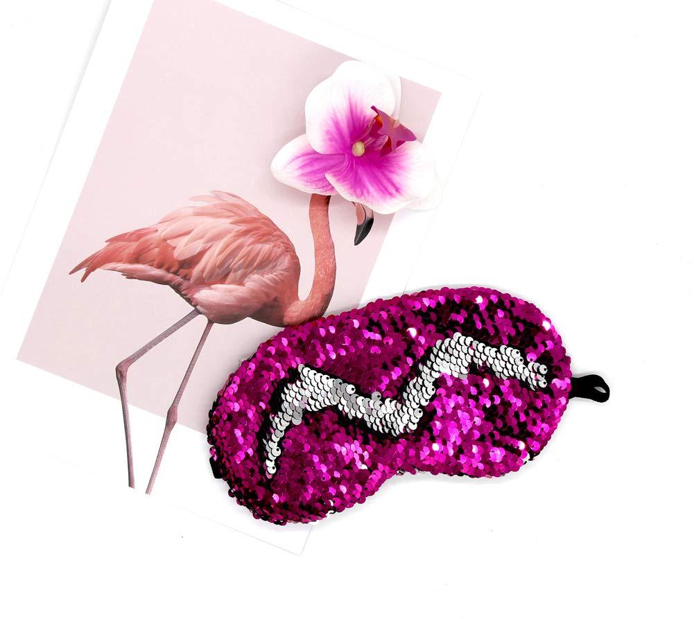 Маска для сну з блискучими паєтками Silenta Fasion Rose Red