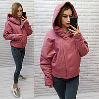 Куртка коротка оберсайз матова арт. 187 рожева або пилна троянда / рожевий колір