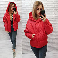 Куртка коротка оберсайз матова арт. 187 Червона / червоний