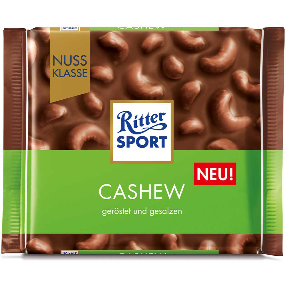 Ritter Sport Молочний шоколад із кеш'ю 100g, фото 1