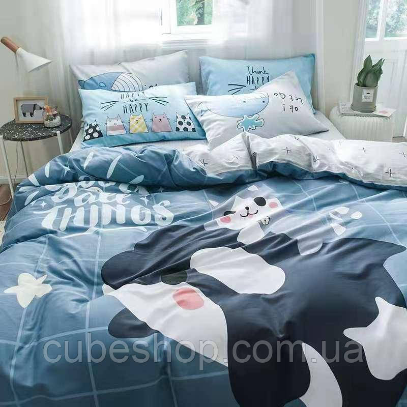 Комплект постельного белья "Дельфин и котенок" (двуспальный-евро) - фото 3 - id-p1139384007