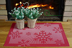 Серветка вінілова під столові прибори з візерунком сніжинка 30см * 45см, серветка сервірувальна