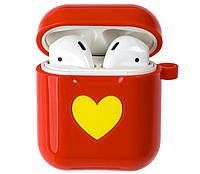 Силіконовий чохол Epik Silicone Love для навушників Apple AirPods 1 / 2 + карабін Red