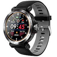 Мужские умные смарт часы Full Touch Screen Sport Smart Watch RS17I Черно-серый