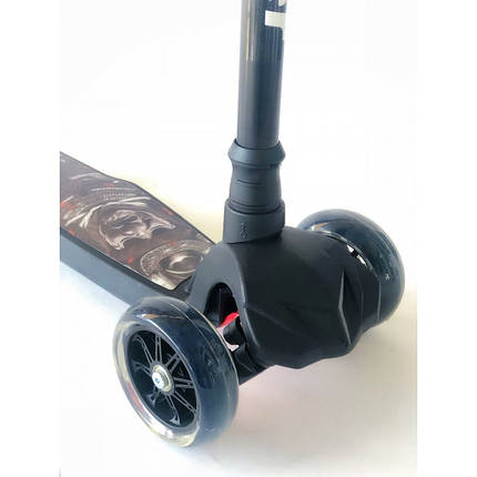 Самокат Scooter для хлопчика чорний підсвітка коліс, фото 2