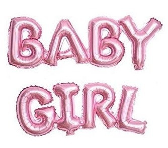 Фольговані кулі букви "Baby Girl". Колір: Рожевий.