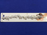Веточка украшение в прическу серебристая цветочная 24 см