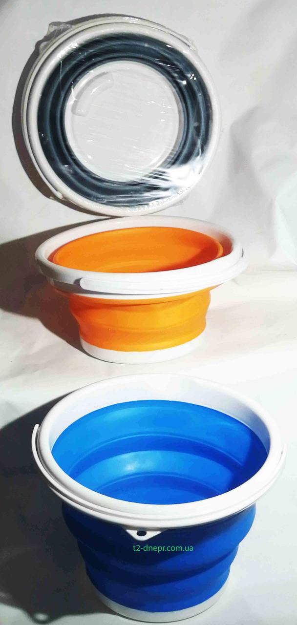 Відро складане силіконове Silicon Bucket 10 літрів, фото 1