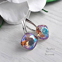 Сережки с крупным камнем Swarovski цвета Light Colorado Topaz Shimmer