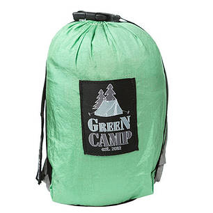 Гамак GreenCamp "CANYON", 310*220 см, парашутний шовк, сірий/зелений, кріплення, до 180кг., фото 2