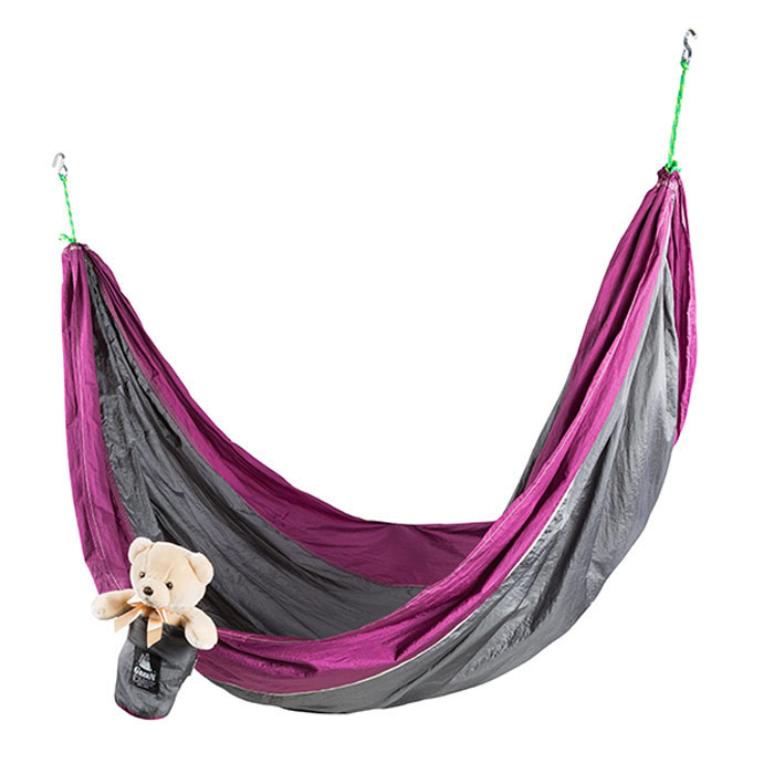 Гамак Green Camp Voyage 300*200 см, парашутний шовк, сірий/вишневий