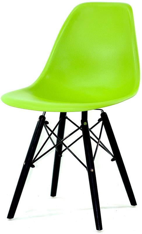 Стілець Nik Black зелений 48 ( салатовий) на чорних дерев'яних ніжках, дизайн Eames, код 9148, фото 1